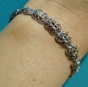 14K White Gold Art-Deco Inspired Bracelet